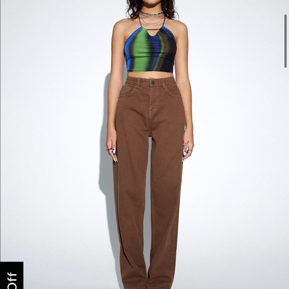 Motel Rocks Jeans Motel X Olivia Neill Parallel Jeans In Rich Brown